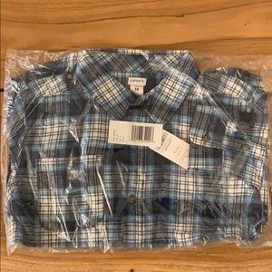NWT Carter’s Blue White Yellow Flannel Shirt - 14